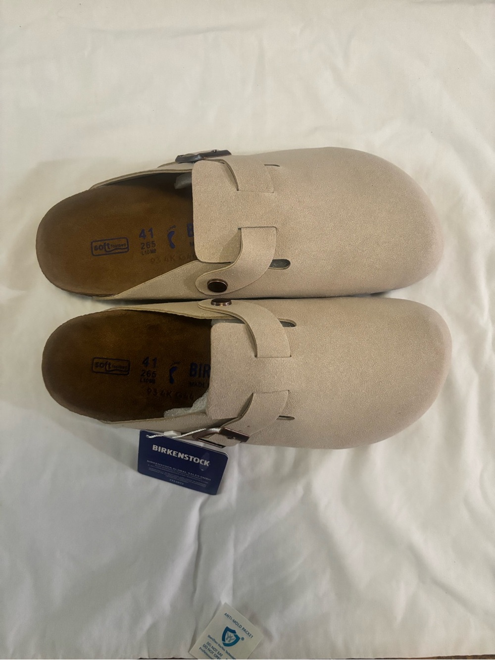 Birkenstock Men's Beige Suede Slip-On Clogs